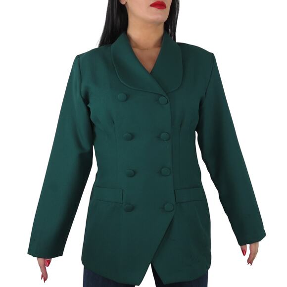 Vintage Jackets & Blazers - 1980s Jennifer James Vintage Emerald Green Blazer Jacket Size 12 Large
